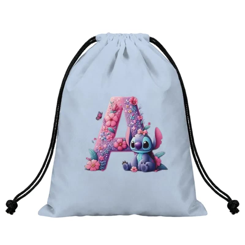 Cartoon Stich A-Z Alfabet Bloe - Drawstring Gym Bag recensie en prijs
