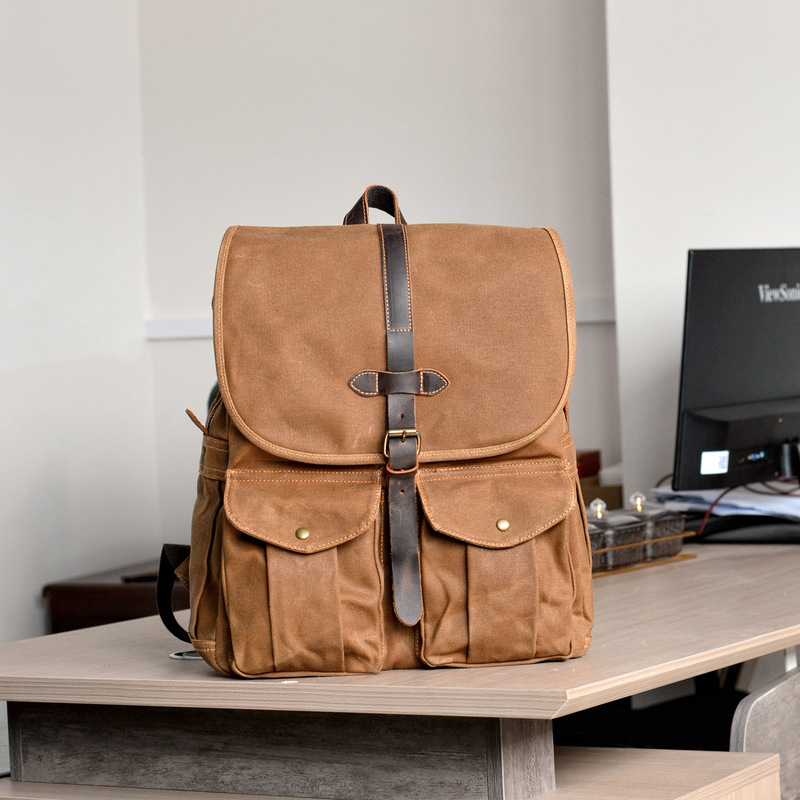 Nieuwe wax canvas herenrugzak  - Canvas Backpack Casual recensie en prijs